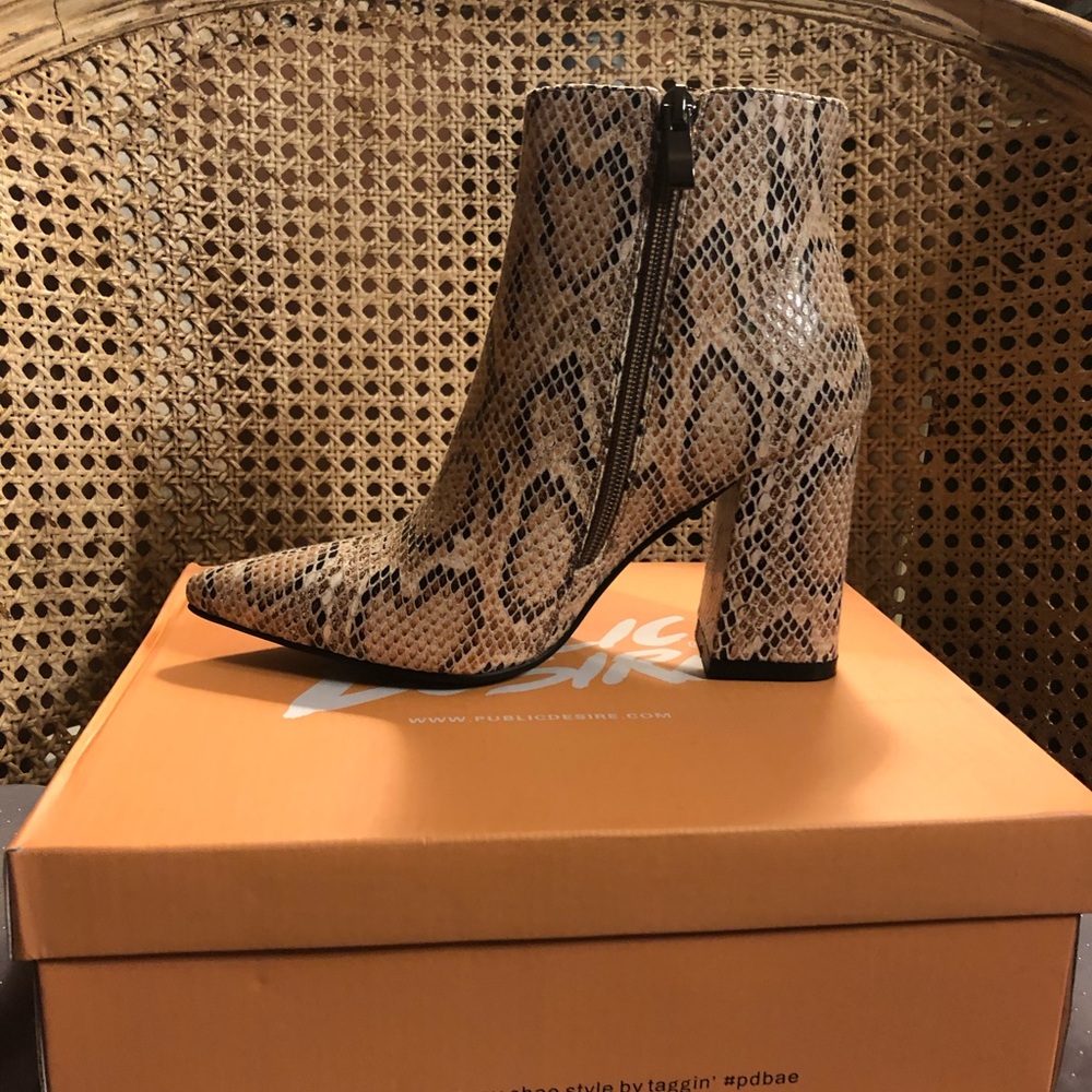 Public Desire Snake Pattern Bootie